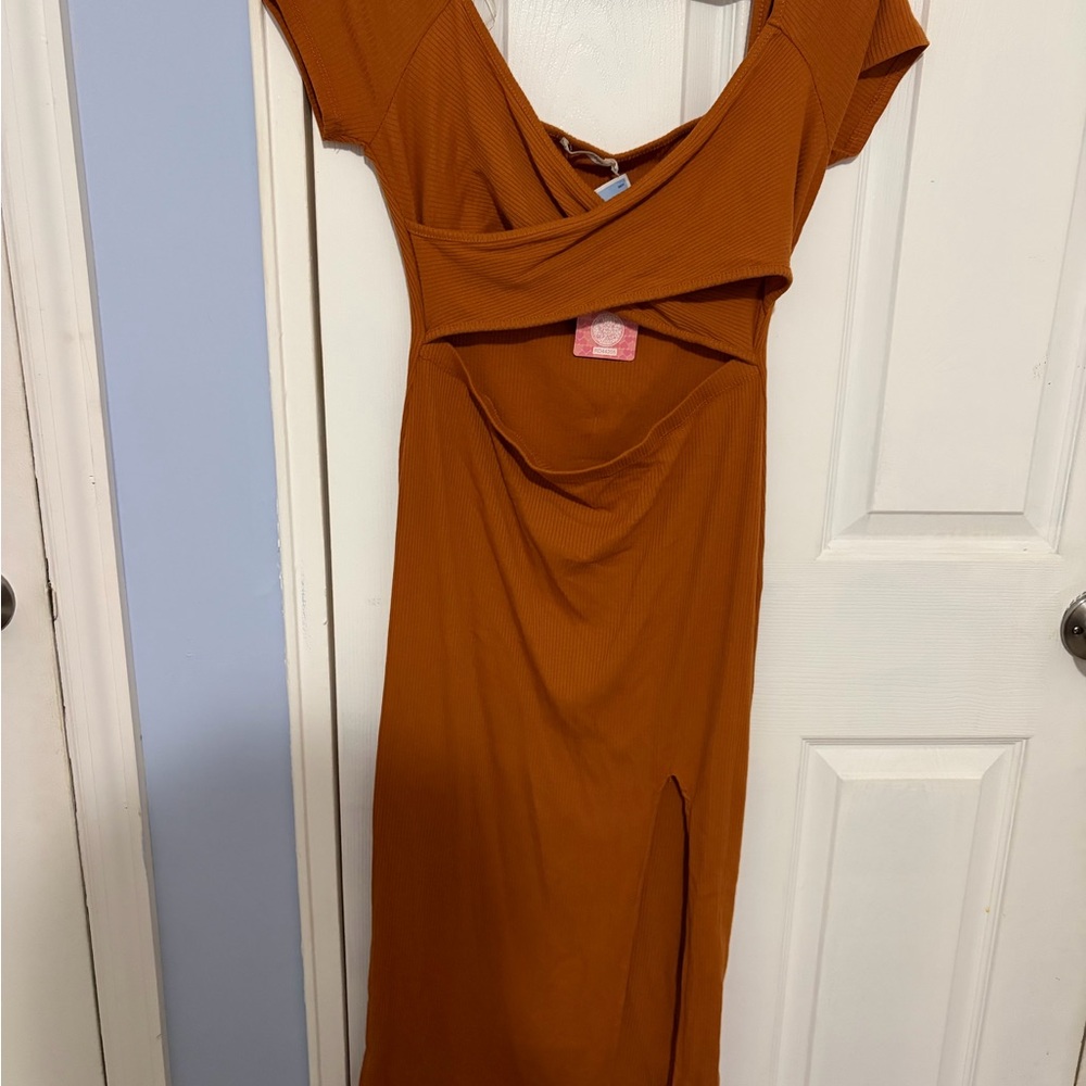 Brown cutout dress
